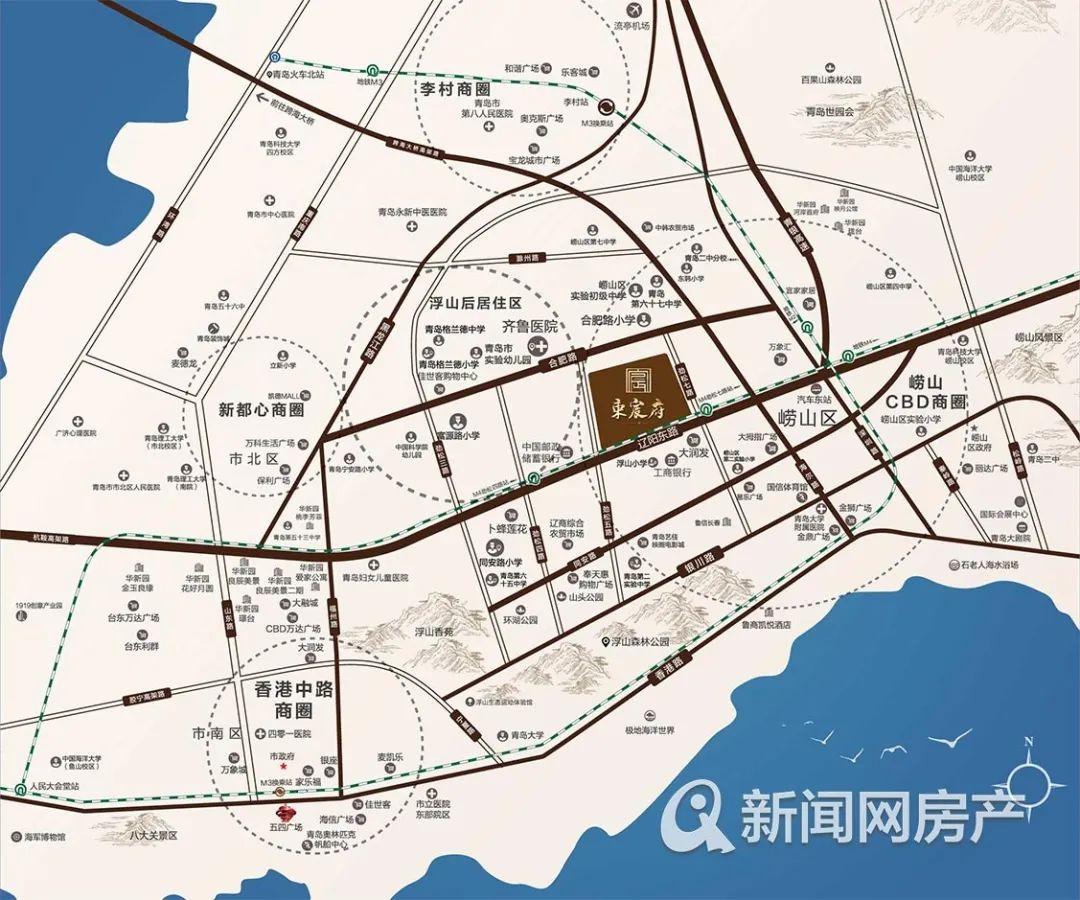 青岛地铁3号线线路图（青岛7条地铁旁楼盘）
