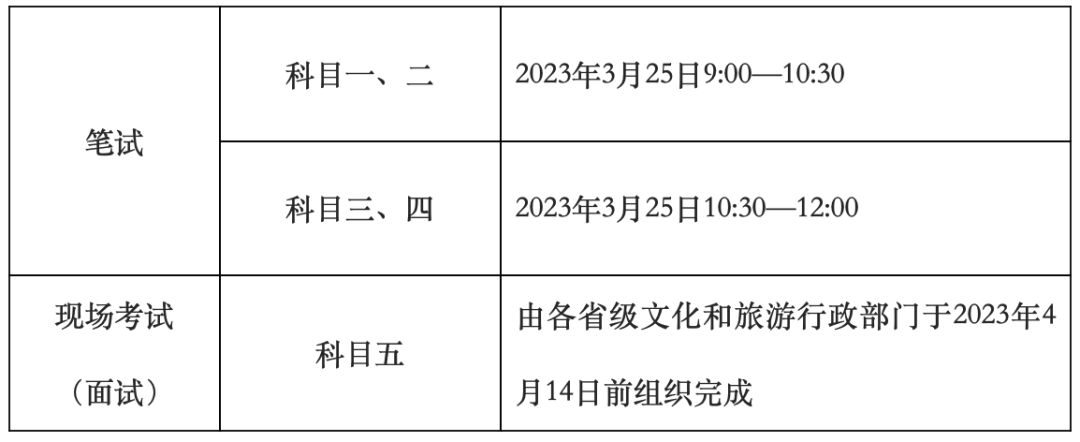 导游证考试时间（2023笔试时间延期为3月25日）