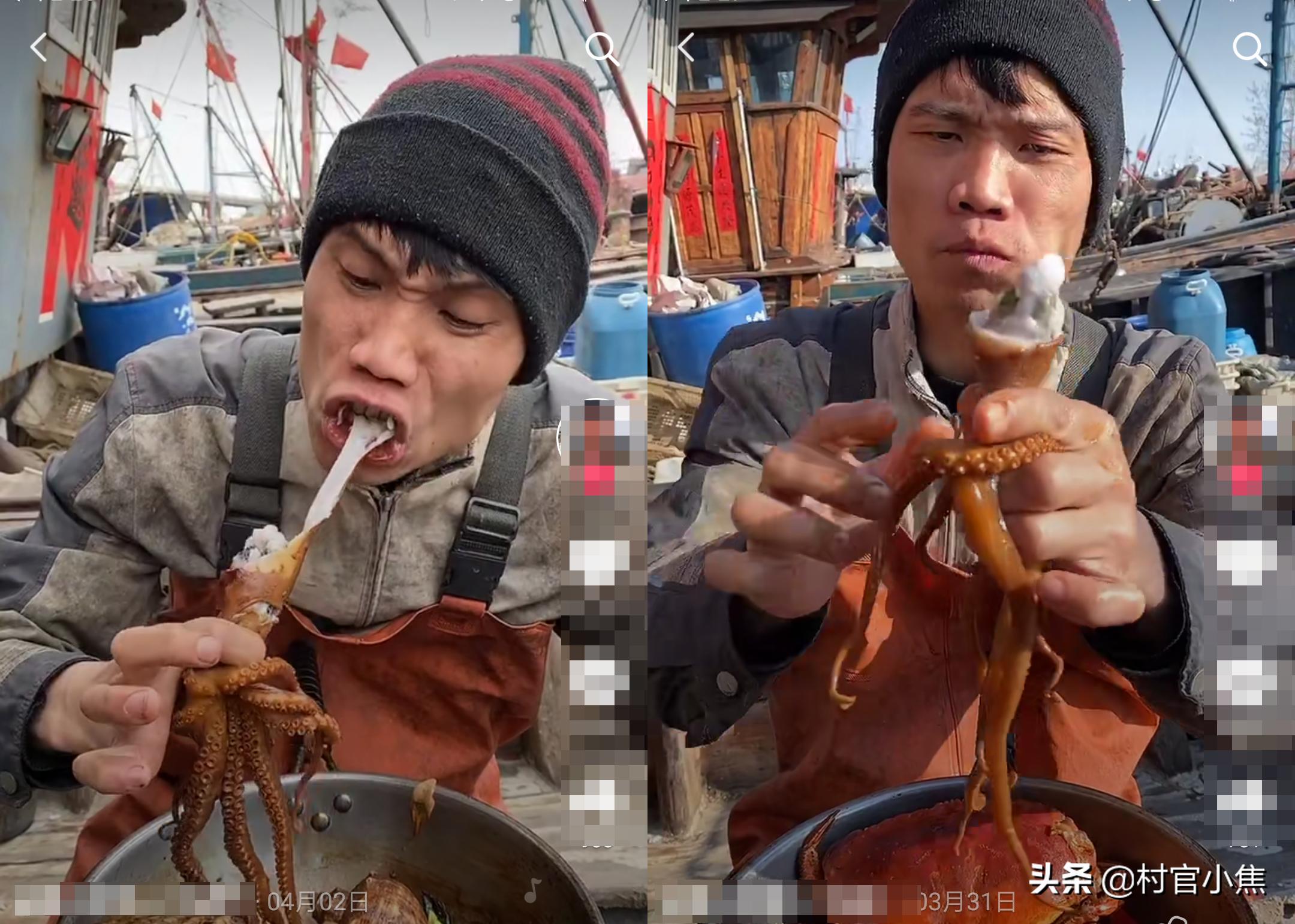 八爪鱼爆头黑汁好吃吗(海边渔民吃八爪鱼爆头，连墨汁一起吃，好吃吗？)