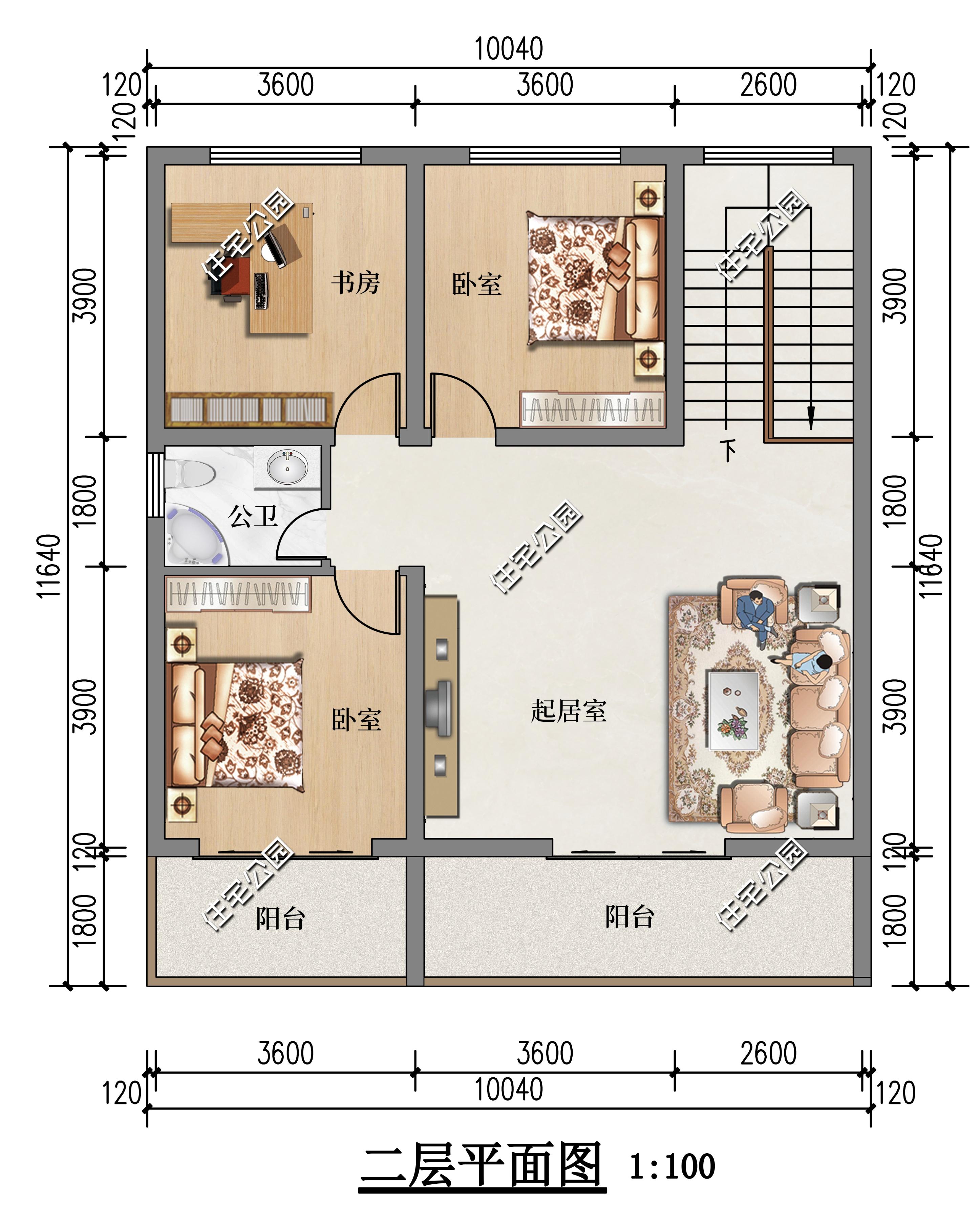 宽11.5米长10米，怎样设计三房二厅一卫一厨？