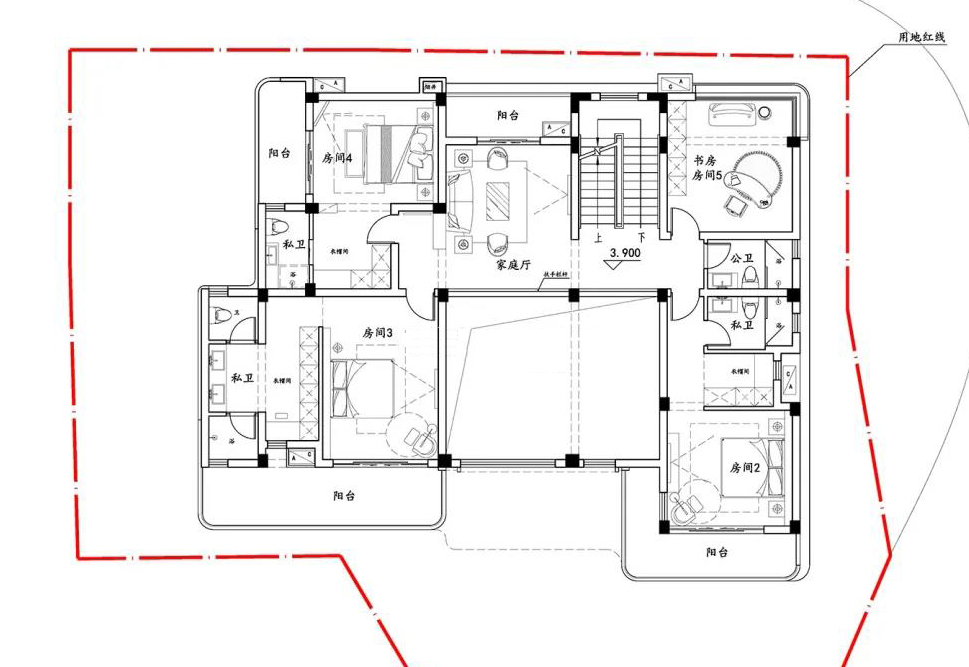农村建房，宅基地14*20米，要求厨房不在套内，如何设计？