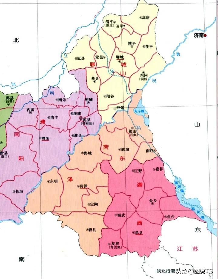 菏泽的行政区划(山东菏泽行政区划变迁，5个县陆续划出，如今只有7个县！)